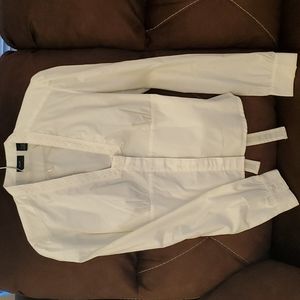 White, cotton spandex empire top